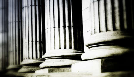 Close-up of a bright classical pillarの写真素材