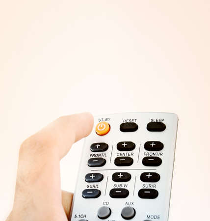Remote Control in a man hand. Close up.の写真素材