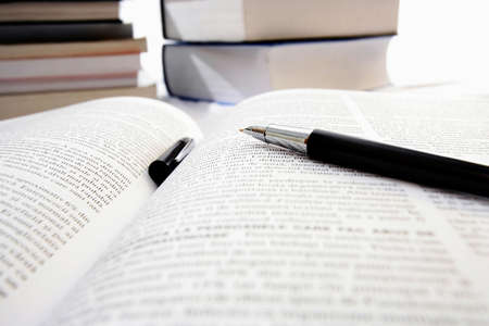 Macro image of an opened book