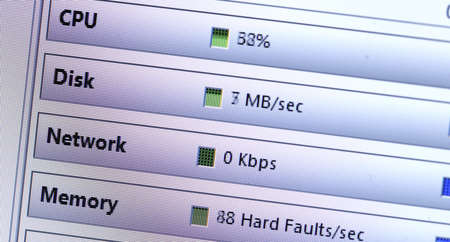 Graphic on a computer's screen. Computers parameters.