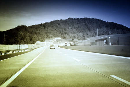 Car running on the highway