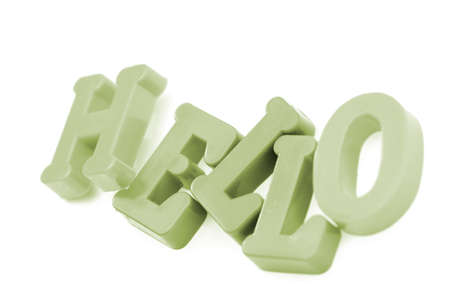 Close-up of letters. "Hello" word.の写真素材