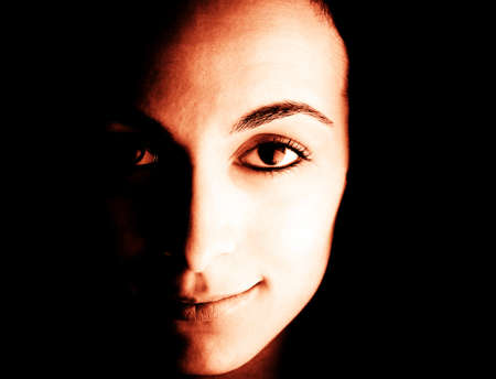 Close-up of a beautiful woman face.