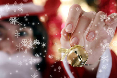 Beautiful woman dressed in santa clause costume.の写真素材