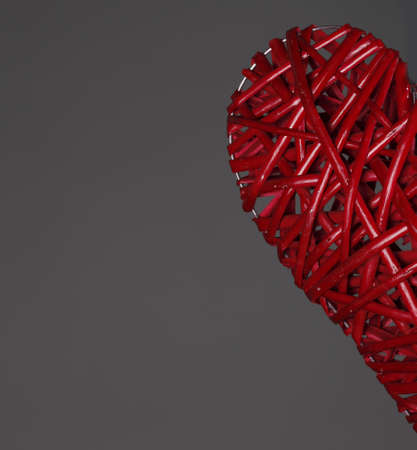 Hand made red heart - symbol of loveの写真素材