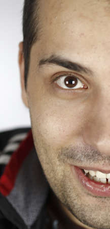 Close up photo of a young happy man