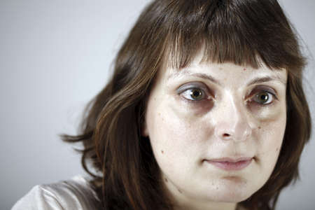 Close up portrait of a young caucasian womanの写真素材
