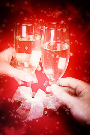 New year party with champagne glasses