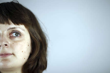 Close up portrait of a young caucasian woman