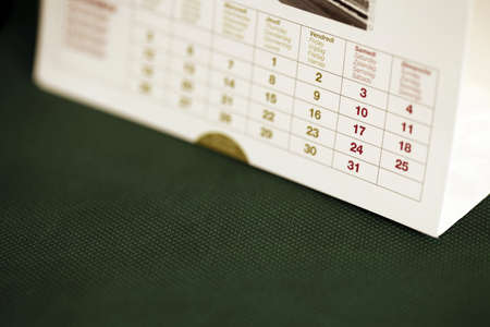 Close up photo of an old calendarの写真素材
