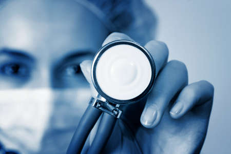 Professional young doctor at work. Close up.の写真素材