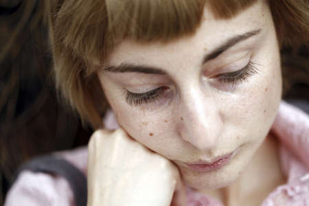 Close up portret of a young womanの写真素材