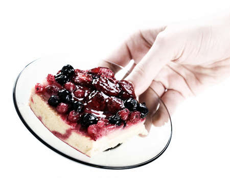 Tasty low calorie fruit tartの写真素材
