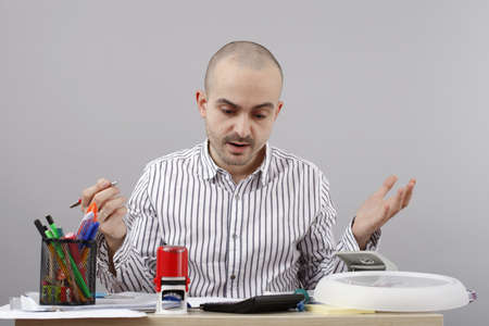 Young businessman at his desk