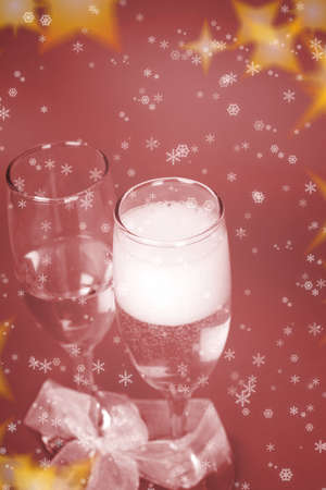 New year party with champagne glassesの写真素材