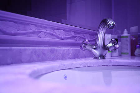 Close-up of a granit sink.