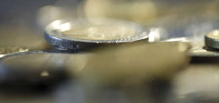 Close up photo of many euro coinsの写真素材