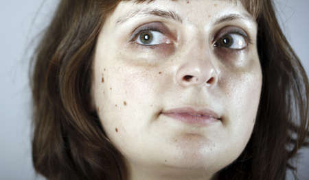 Close up portrait of a young caucasian woman
