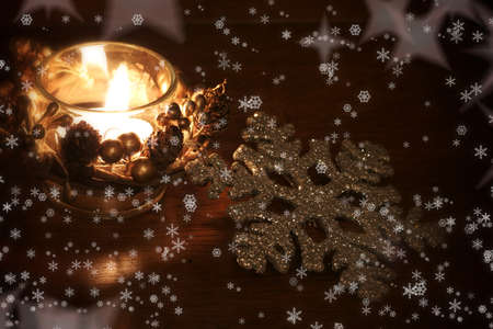 Close-up picture of christmas arangementの写真素材