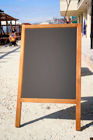 Restaurant menu chalkboard on the streetの写真素材