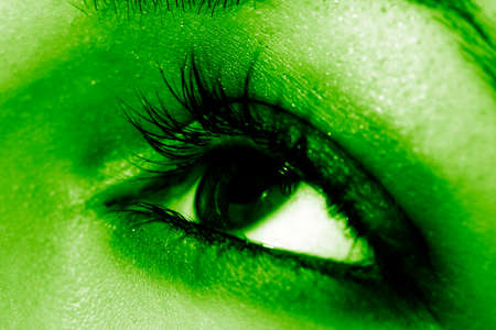 Macro image of a brown eyeの写真素材