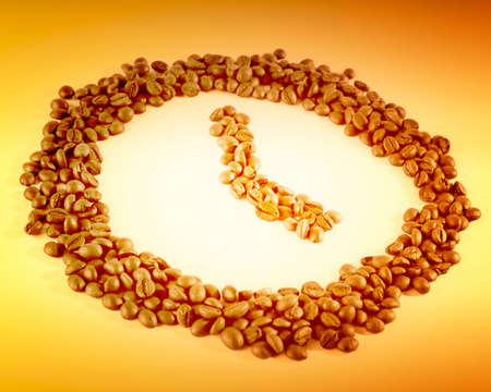 Claock made from coffee beans