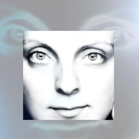 Close-up of a beautiful girl's face with incredible eyes