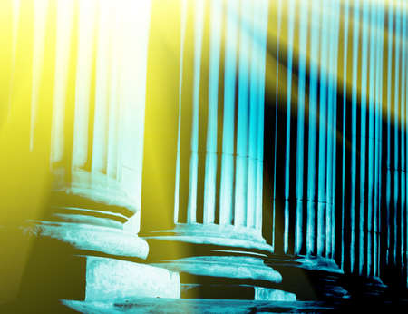 Close-up of a bright classical pillarの写真素材