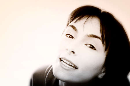 Young woman in bed .の写真素材