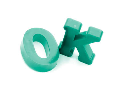 Close-up of letters. "Ok" word.の写真素材