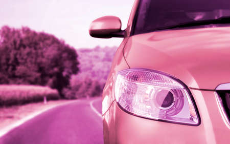 Great Car - Front side, half. On the road.の写真素材