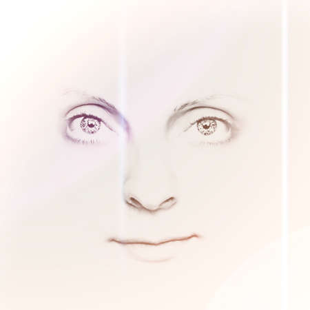 Close-up of a beautiful girl's face with incredible eyes