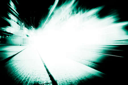 Car lights on a highway at nightの写真素材