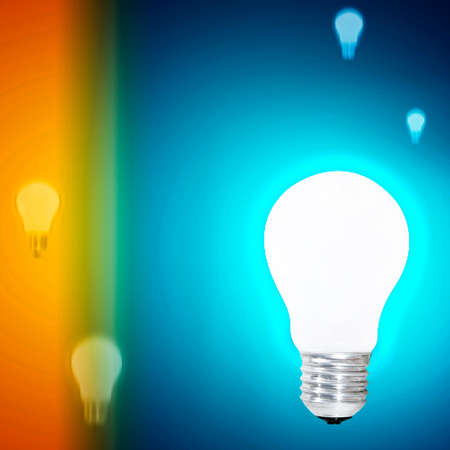 Picture of white bulbs falling.の写真素材