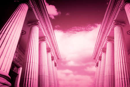 Picture of large greek freestone columns .の写真素材