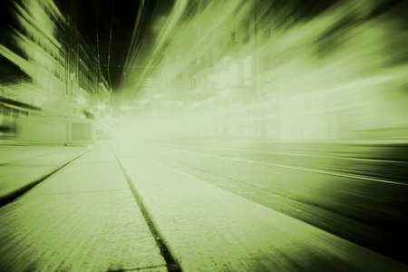 Car lights on a highway at nightの写真素材