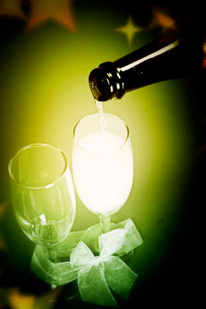 New year party with champagne glassesの写真素材