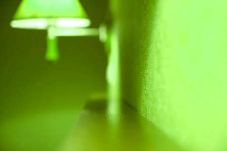 Blur picyure of an green lamp.の写真素材