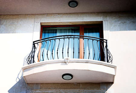 Close-up of a hotel balconyの写真素材