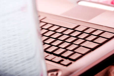 Closeup of modern and stylish laptop.の写真素材