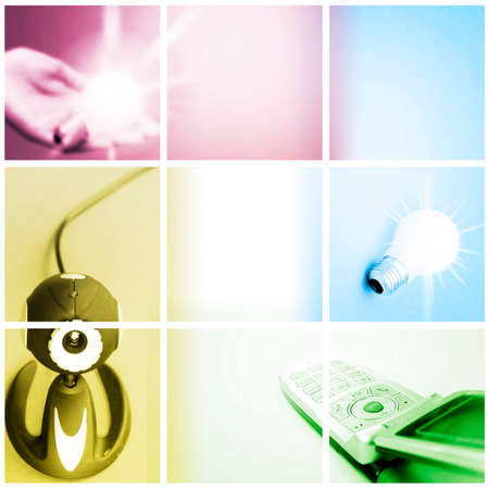 Colorful communication collage made great photographs. Square shape.の写真素材