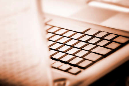 Closeup of modern and stylish laptop.の写真素材