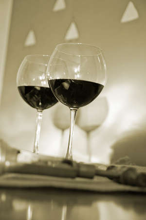 glass of red wine on my table