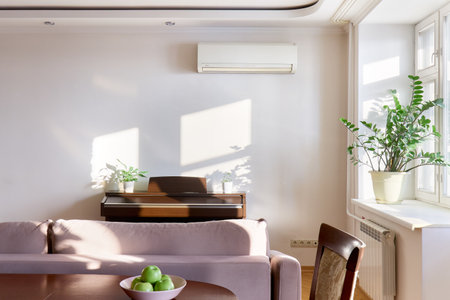 interior design. interior photography of an apartment for rent. One-room apartment with a simple and cozy design. High quality photoの写真素材