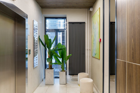 interior photography of an apartment for rent. One-room apartment with a simple and cozy design. High quality photoの写真素材