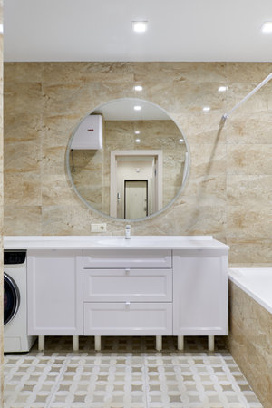 interior design. interior photography of an apartment for rent. One-room apartment with a simple and cozy design. High quality photoの写真素材