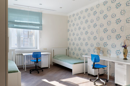 interior design. interior photography of an apartment for rent. One-room apartment with a simple and...