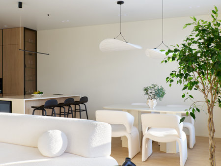 interior design. interior photography of an apartment for rent. One-room apartment with a simple and cozy design. High quality photoの写真素材