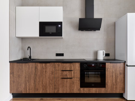 interior design. interior photography of an apartment for rent. One-room apartment with a simple and...