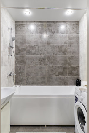 interior design. interior photography of an apartment for rent. One-room apartment with a simple and...